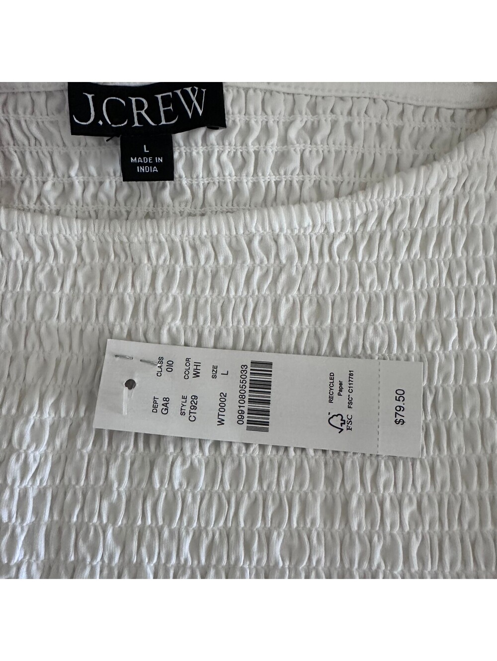NWT J.Crew Smocked shell tank top - Picture 4 of 7